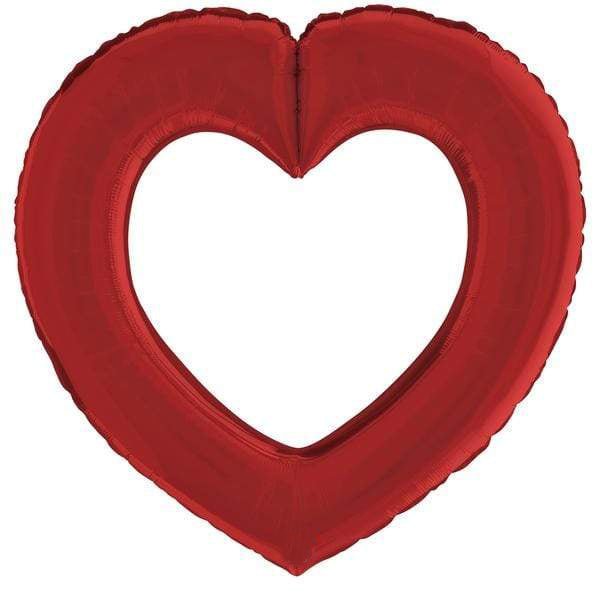 42" Red Hollow Heart - Party America