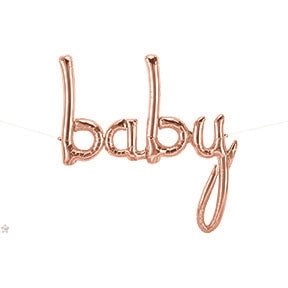 46" Baby Script Balloon - Rose Gold