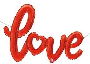 47" Love Script - Red