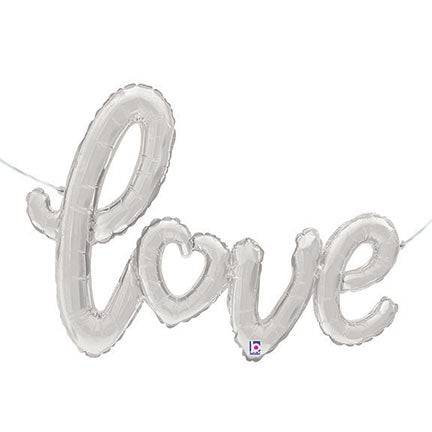 47" Love Script - Silver