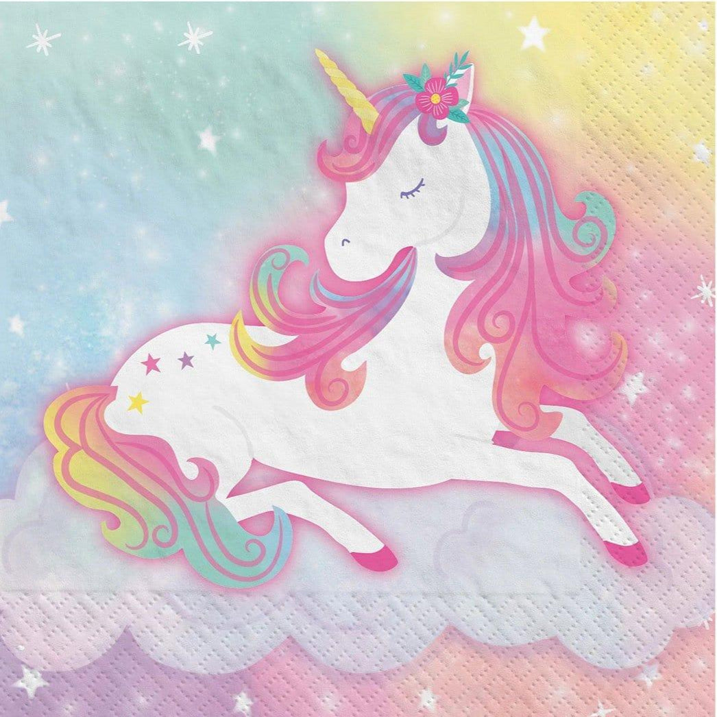 5" Beverage Napkins - Enchanted Unicorn (16ct)