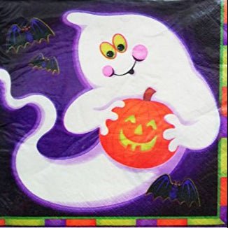 5" Beverage Napkins - Ghost & Pumpkin (20ct)