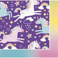 5" Beverage Napkins - Rainbow Unicorn (16ct)