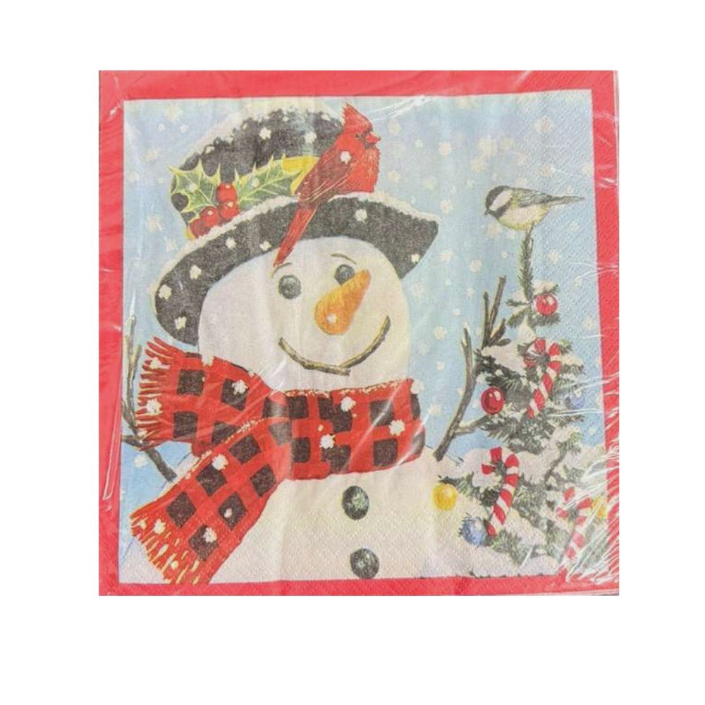5" Luncheon Napkins - Merry Snowman (16ct)