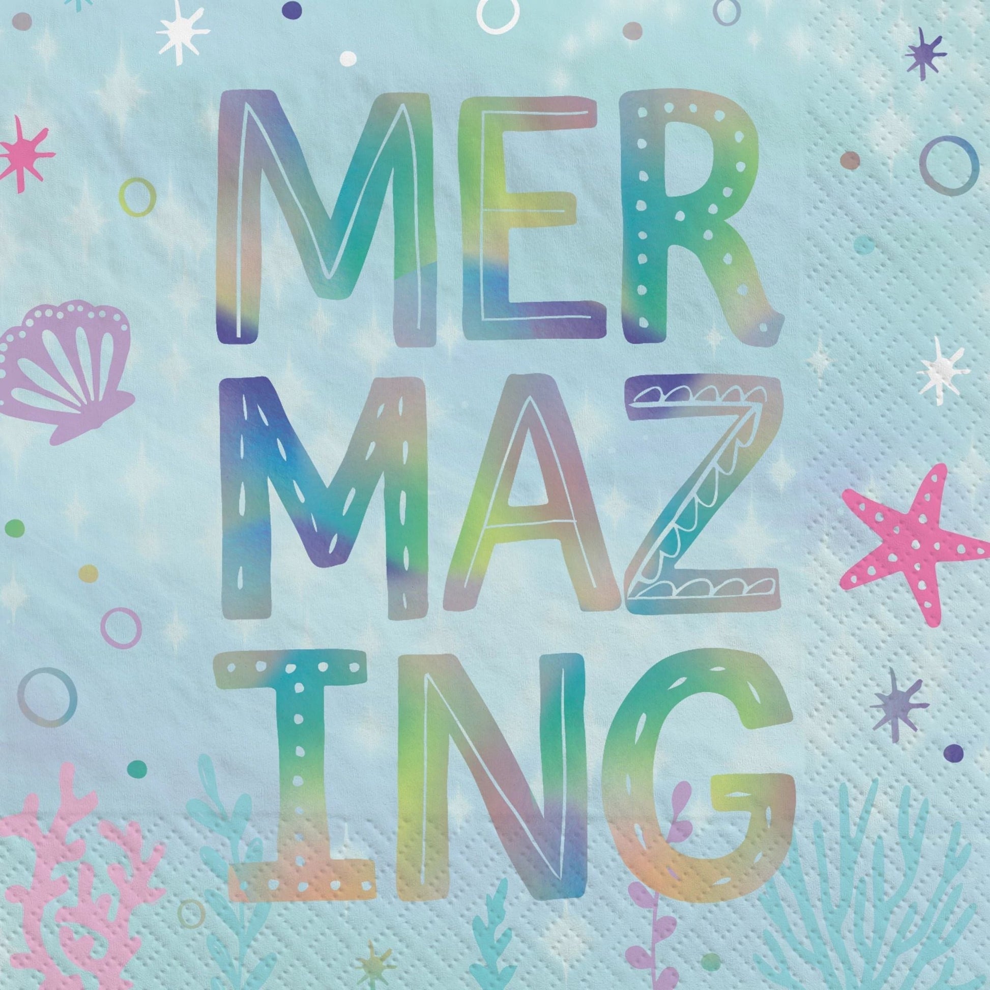 5" Napkins - Shimmering Mermaids (16ct)