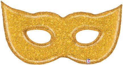 51" Gold Glitter Mask