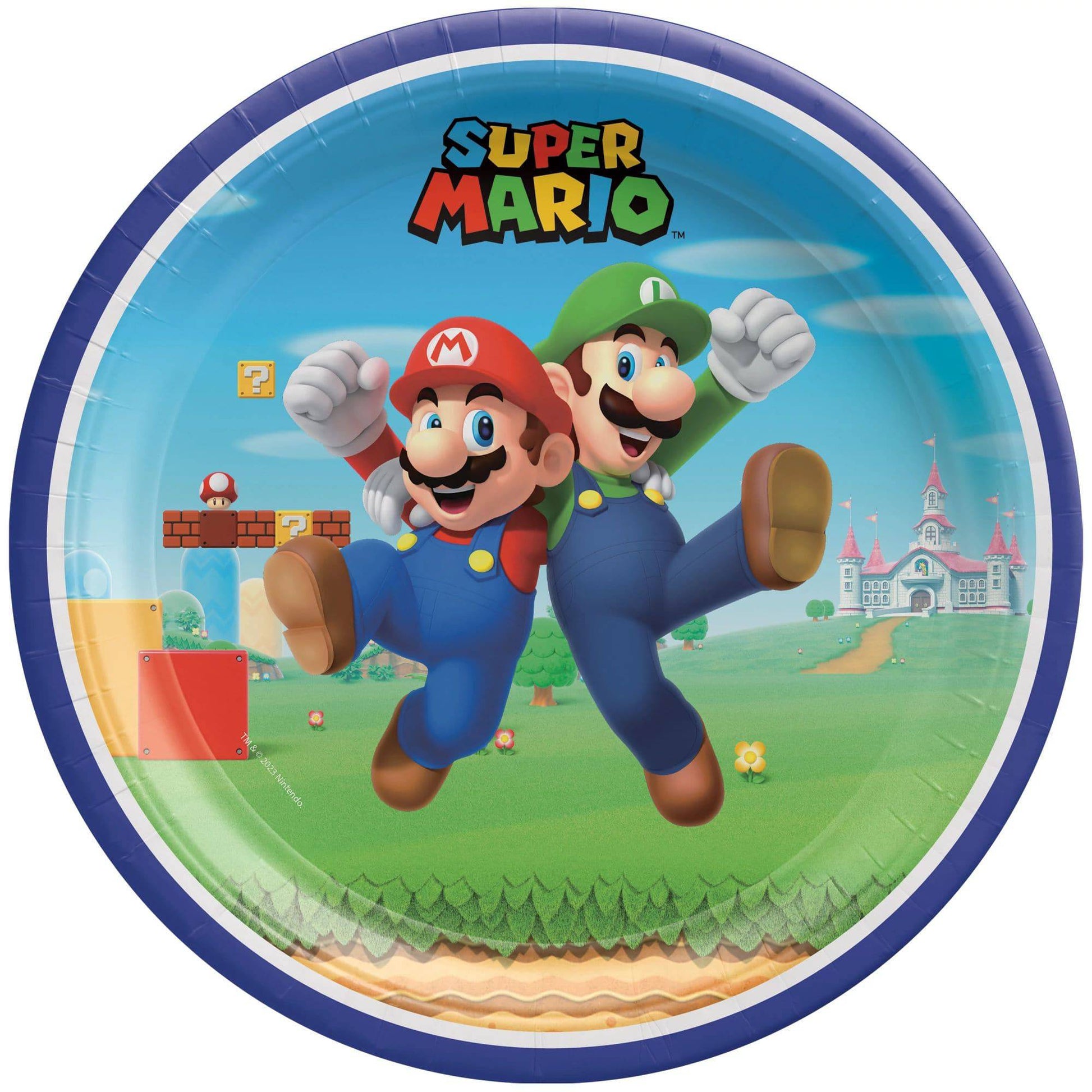 Super Mario Brothers 9" Round Plates 8ct - Amscan