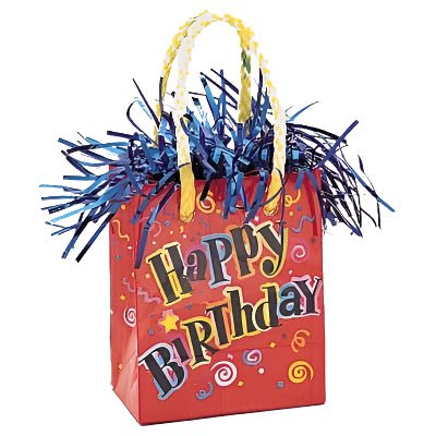 5.7oz Balloon Weight - Happy Birthday Tote