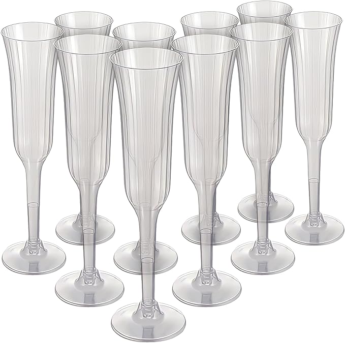 5oz Plastic - Fluted Champagne Glasses (10ct)