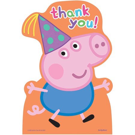 6.25" Thank You Cards - Peppa Pig (8ct)