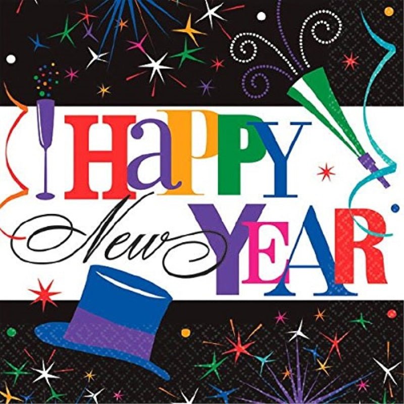 6.5" Luncheon Napkins - Ring in the New Year (125ct) - Amscan