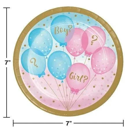 7" Gender Reveal Balloons Dessert Plates 8ct - Amscan