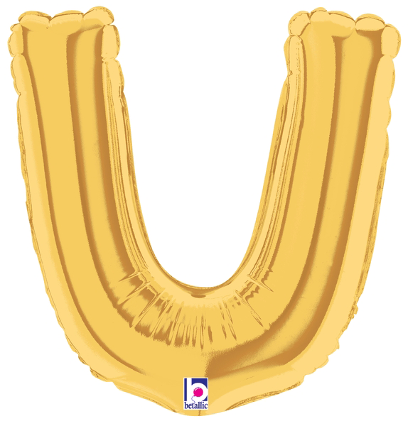 7" Megaloon Jr. Letter U - Gold (5ct)