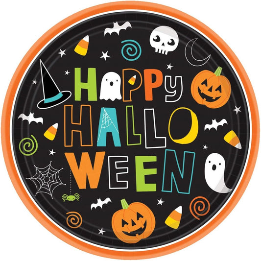 7" Paper Plates - Halloween Friends (60ct)