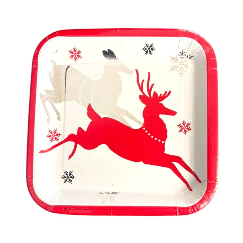 7" Paper Plates - Holiday Reindeer (8ct)