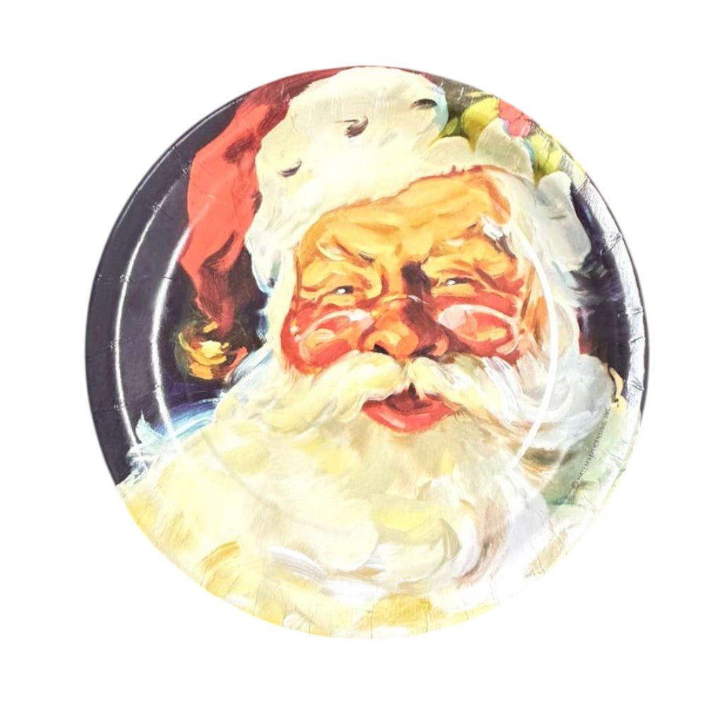 7" Paper Plates - Merry Santa (8ct)