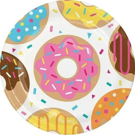 8" Donut Time Round Plates 8ct