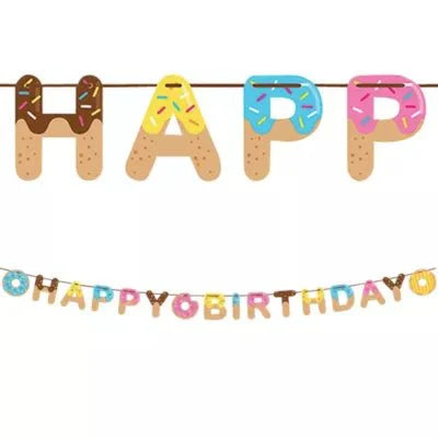 8.5' Banner - Donut Time Happy Birthday