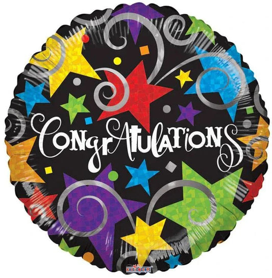 4" Congrats Colorful Stars (100ct) - Conver USA