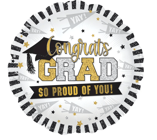 9" Congrats Grad! So Pround Round Foil Balloon 100ct - CTI