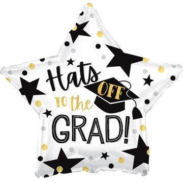 9" Congrats Hats Off Grad Star Foil Balloon 100ct - CTI