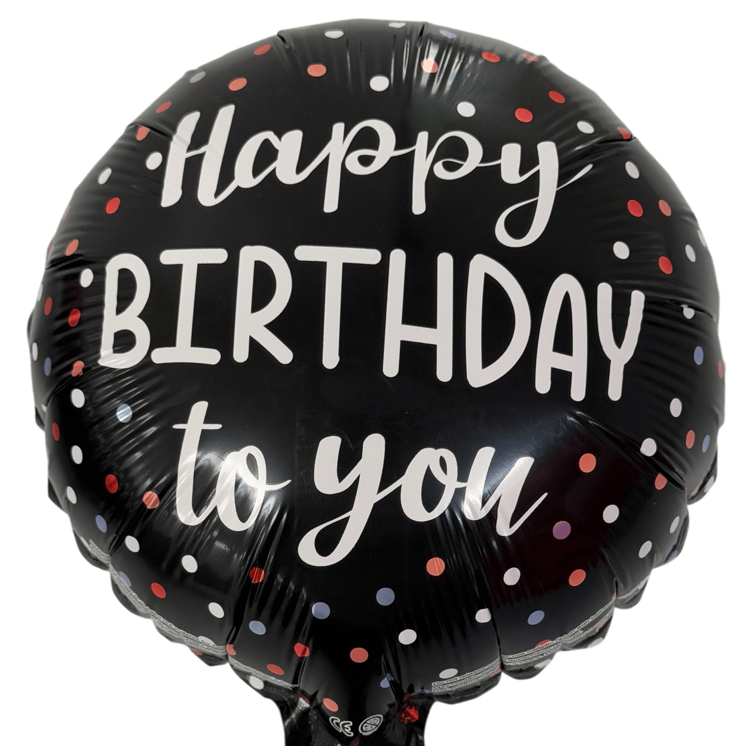 9" Happy Birthday Black Polka Dot (100 Count)