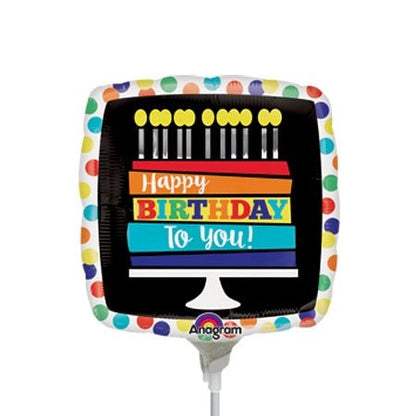 9" Happy Birthday Rainbow Cake (25ct)
