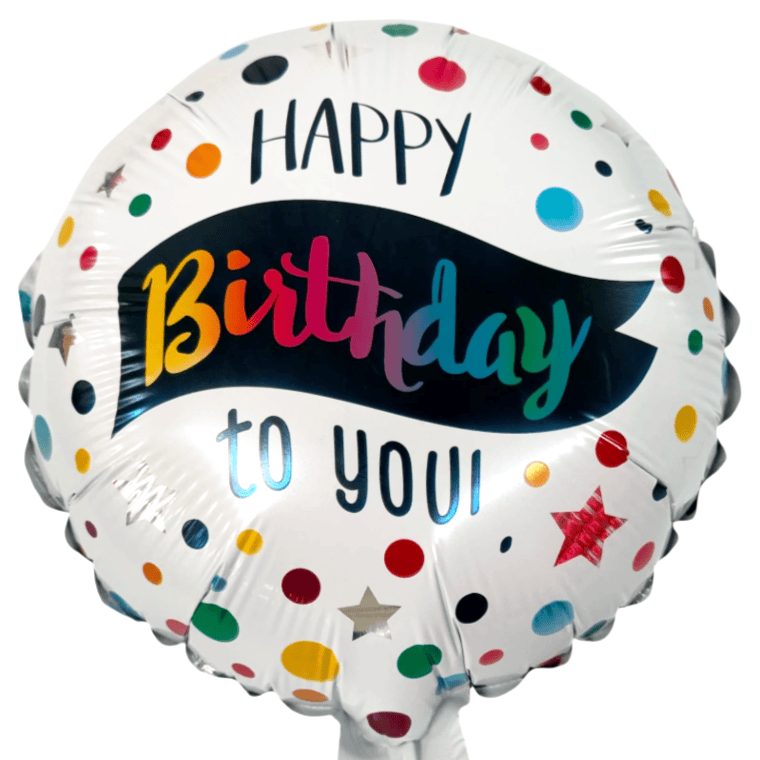 9" Happy Birthday Stars & Dots