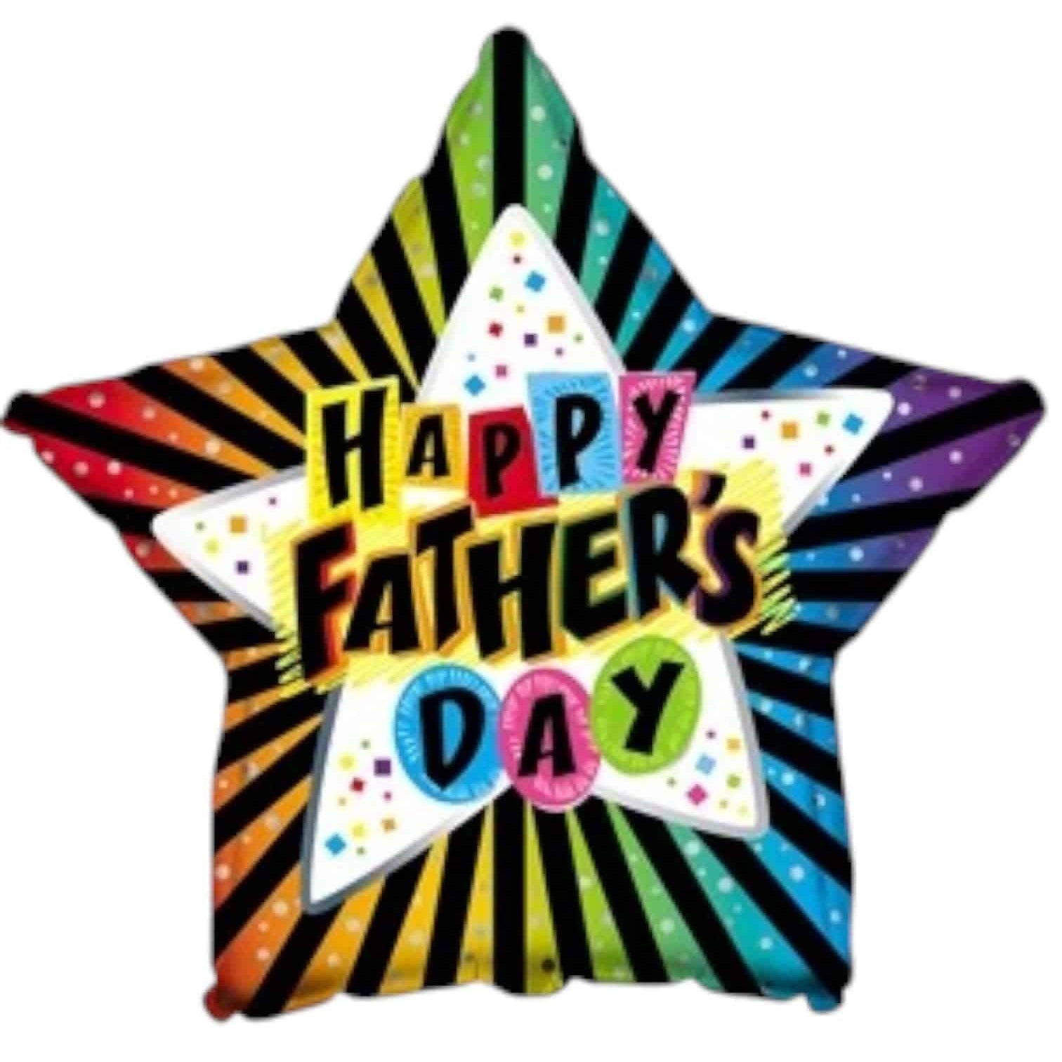 9" Happy Father's Day Rainbow Star (100ct) - CTI Balloons