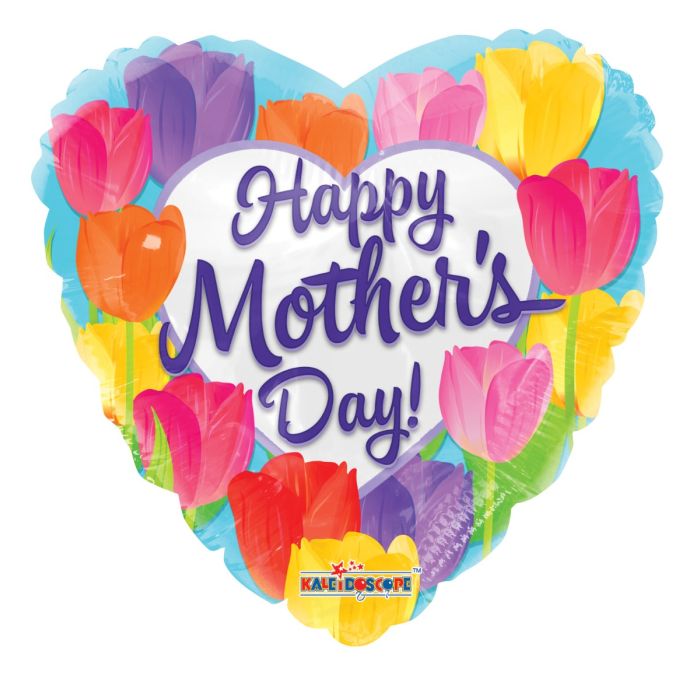 9" Happy Mother's Day Bright Tulips (100ct) - Conver USA