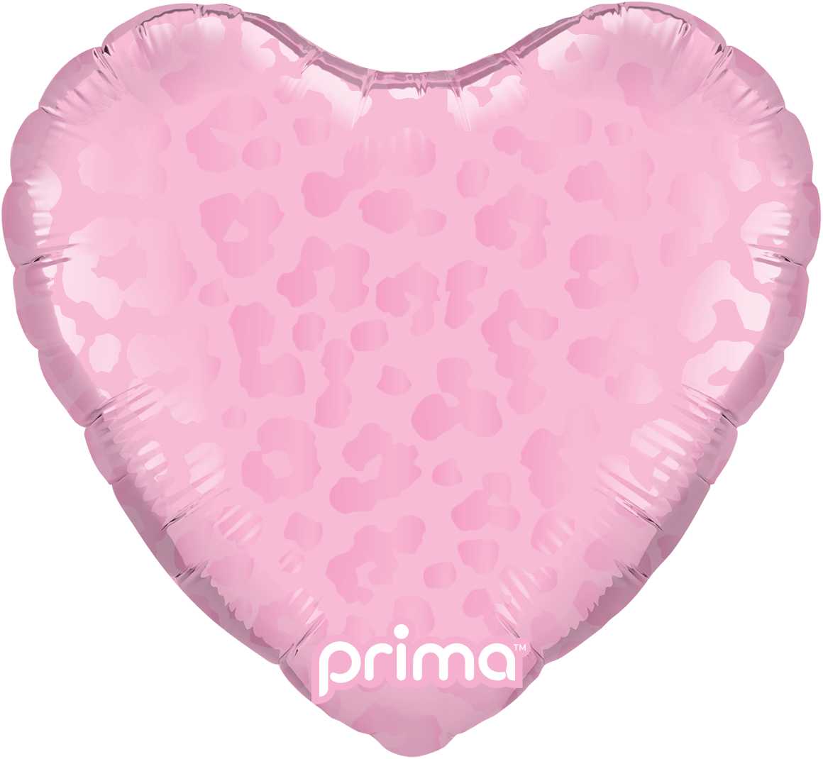 9" Heart Light Pink Matte & Shiny Leopard Print