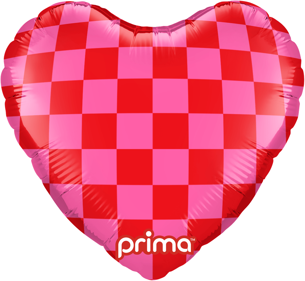 9" Heart Red & Pink Checker