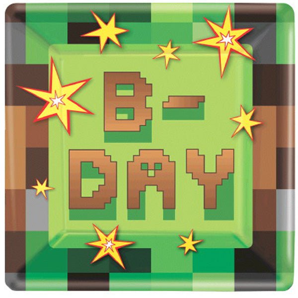 9" Paper Plates - Minecraft TNT Party (8ct)