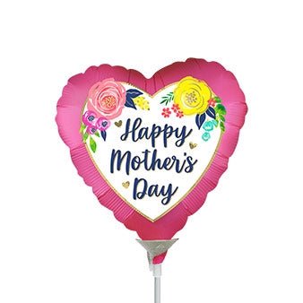 9" Satin Happy Mothers Day Watercolor Floral Pink (25ct) - Anagram