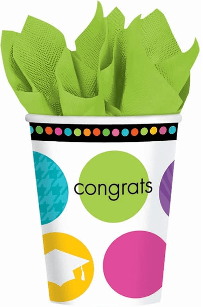 9oz Cups - Congrats Grad Color Commencement (18ct)