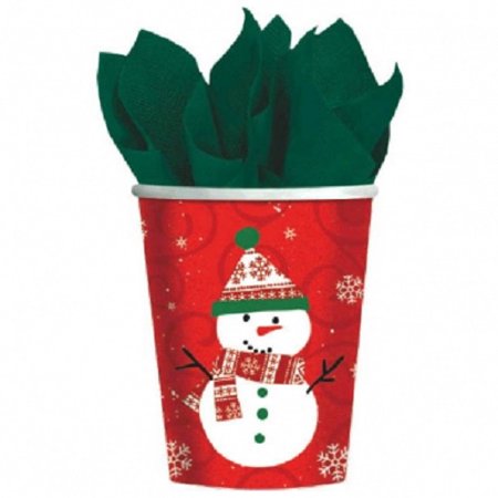 9oz Cups - Very Merry Snowman (8ct)