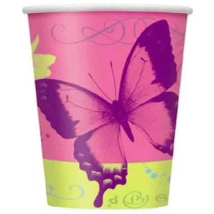 9oz Paper Cups - Butterfly Chic (8ct)