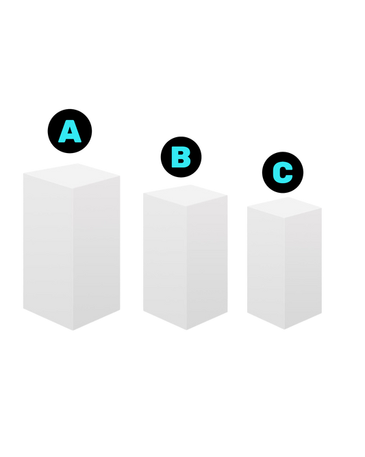 B482 White Square Metal Stand Set - Borosino