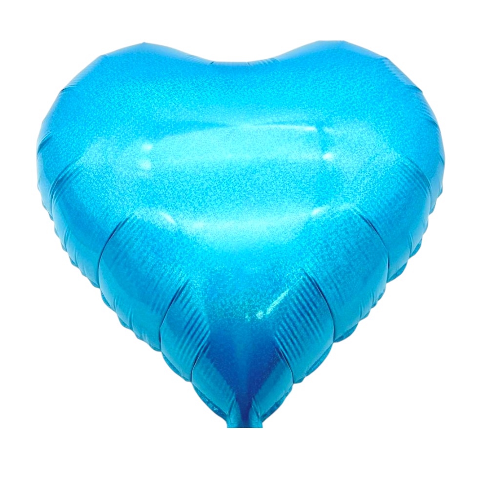 18" Heart - Holographic Light Blue (50ct) - Party America