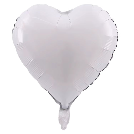 18" Heart - Matte White (50ct) - Party America