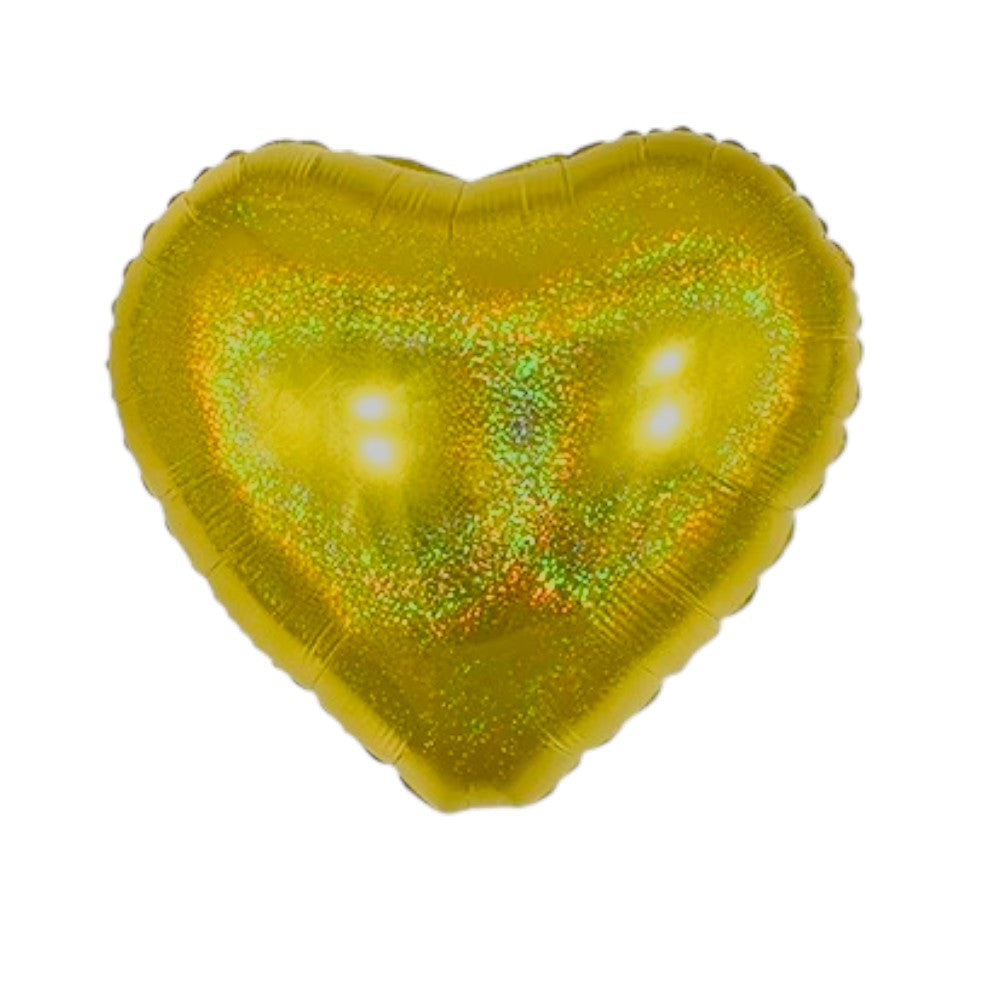18" Heart - Holographic Gold (50ct) - Party America