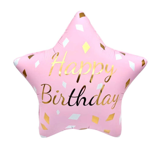 32" Pink Star Confetti - Happy Birthday (1ct) - Winner Party