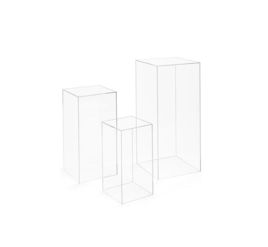 Square Clear Acrylic Cylinder Stand (Set of 3) - Winner Party