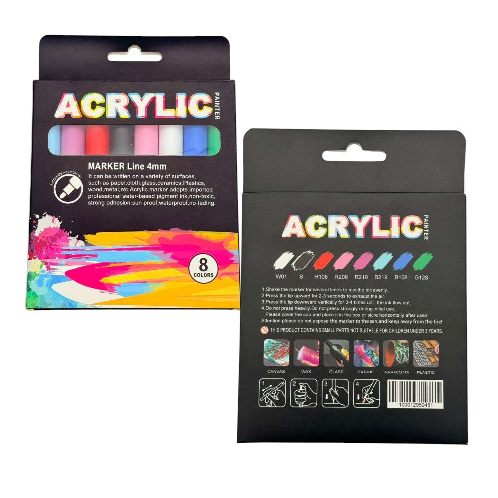 Acrylic Marker Assorted (8ct) - Winner Party