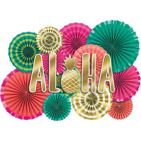 Aloha Paper Fan Wall Decoration Kit