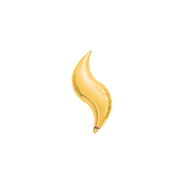 19" GOLD CURVE Foil Balloon - Package of 5 Air Fill ONLY - Valved