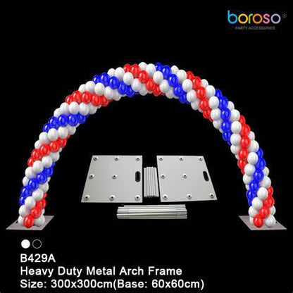 B429A Large White Balloon Base with Arch - Borosino