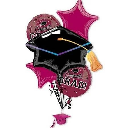 Balloon Bouquet - Congrats Grad Burgundy