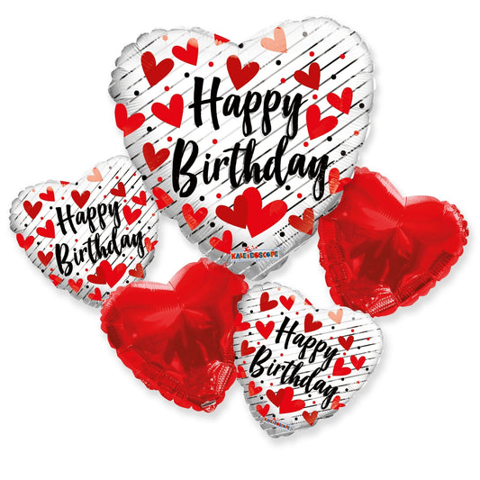 Balloon Bouquet - Happy Birthday Love Hearts - Conver USA