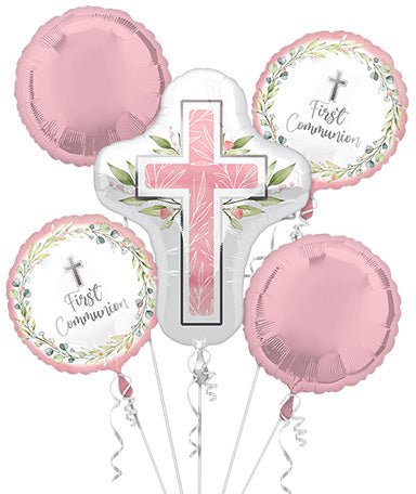 Balloon Bouquet - My First Communion - Pink